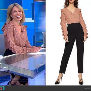 BCBGeneration Metallic Star Bodice Jumpsuit worn by Amy Robach in SIZE 2